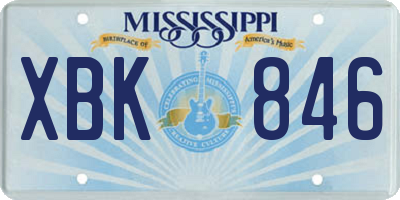 MS license plate XBK846