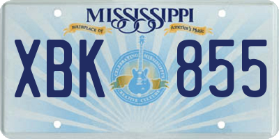MS license plate XBK855