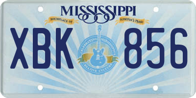 MS license plate XBK856