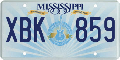 MS license plate XBK859