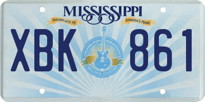 MS license plate XBK861