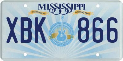 MS license plate XBK866