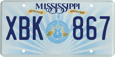 MS license plate XBK867