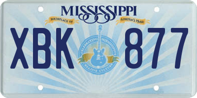 MS license plate XBK877