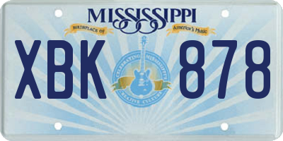 MS license plate XBK878