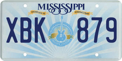 MS license plate XBK879