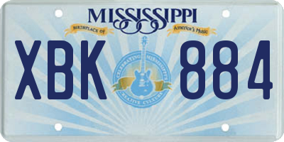 MS license plate XBK884