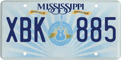 MS license plate XBK885
