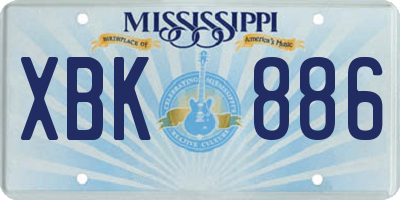 MS license plate XBK886