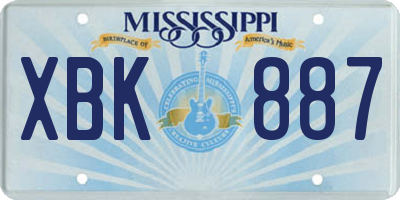 MS license plate XBK887