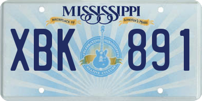 MS license plate XBK891