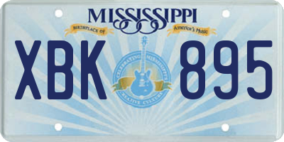 MS license plate XBK895
