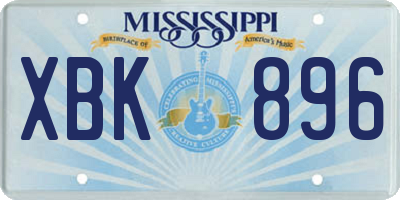 MS license plate XBK896