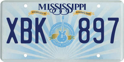 MS license plate XBK897