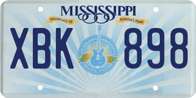 MS license plate XBK898