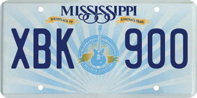 MS license plate XBK900