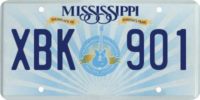 MS license plate XBK901