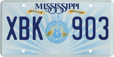 MS license plate XBK903