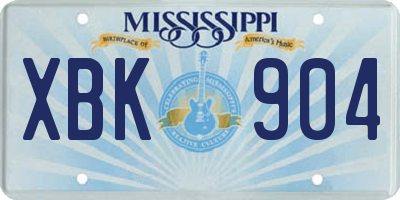 MS license plate XBK904
