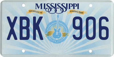 MS license plate XBK906