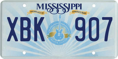 MS license plate XBK907