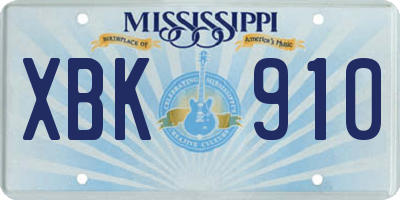 MS license plate XBK910