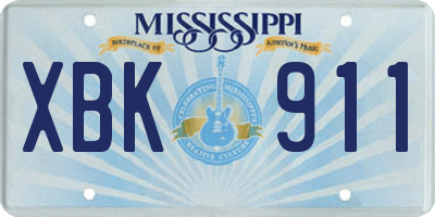 MS license plate XBK911