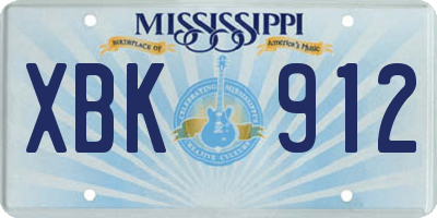 MS license plate XBK912