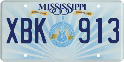 MS license plate XBK913
