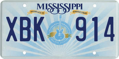 MS license plate XBK914