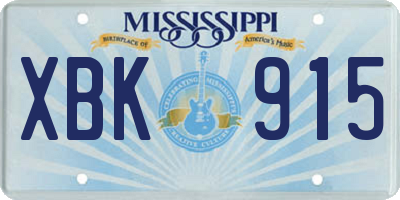 MS license plate XBK915