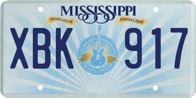 MS license plate XBK917