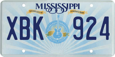 MS license plate XBK924
