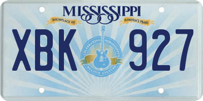 MS license plate XBK927