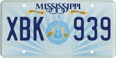 MS license plate XBK939