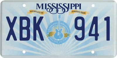 MS license plate XBK941