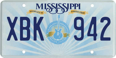 MS license plate XBK942