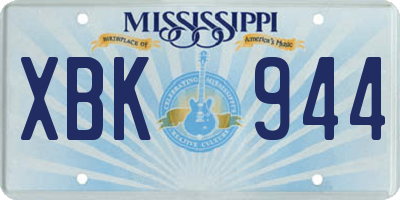 MS license plate XBK944