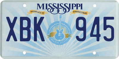 MS license plate XBK945