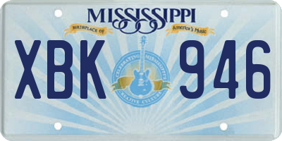 MS license plate XBK946