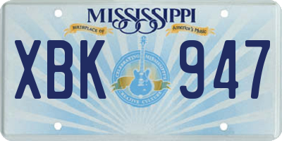 MS license plate XBK947