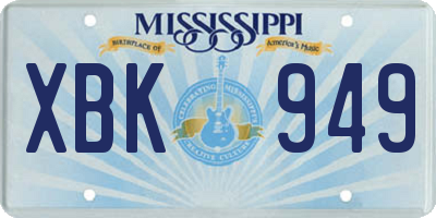 MS license plate XBK949