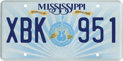 MS license plate XBK951