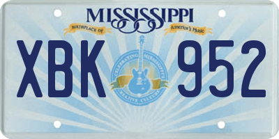 MS license plate XBK952