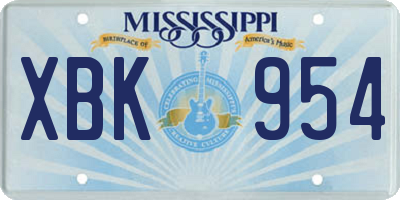 MS license plate XBK954