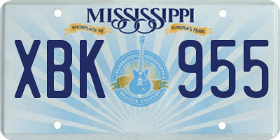 MS license plate XBK955