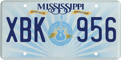 MS license plate XBK956
