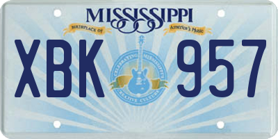 MS license plate XBK957