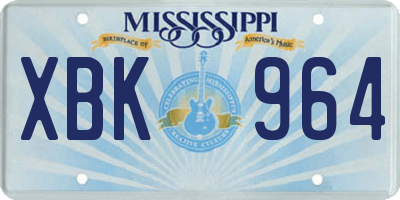 MS license plate XBK964