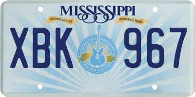 MS license plate XBK967